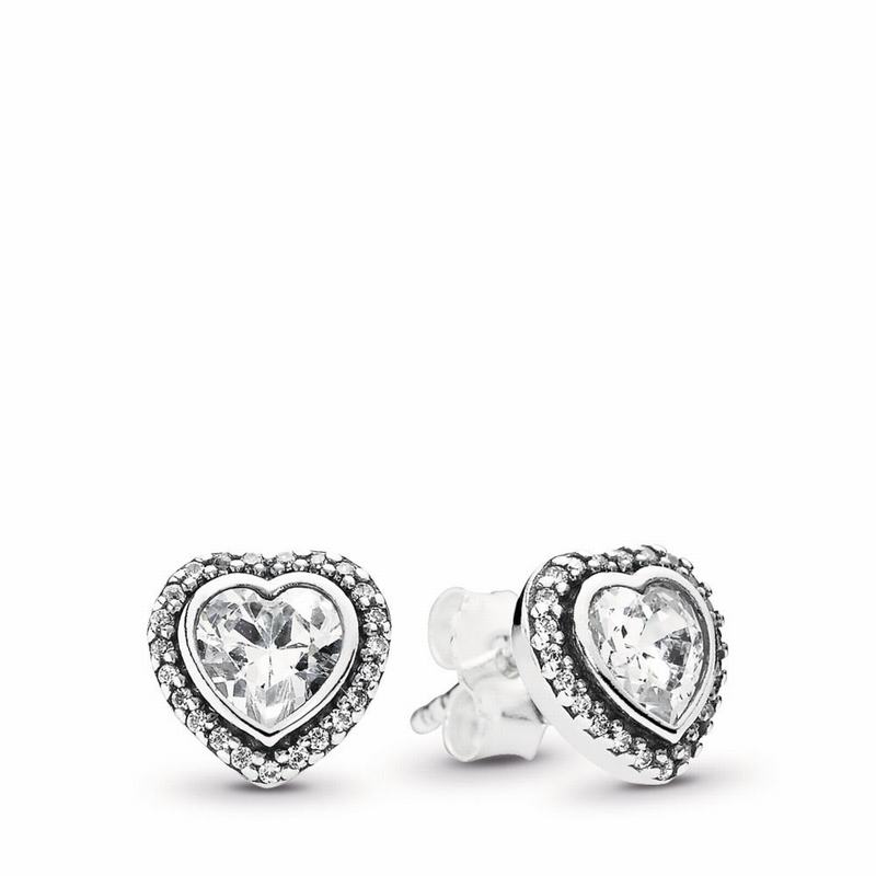 Pandora Sparkling Love Stud Earrings Silver Egypt XW4586073